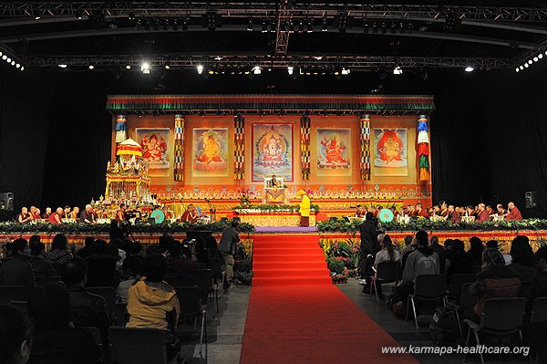 Karmapa is giving a two-day-long initiation to Chenrezig