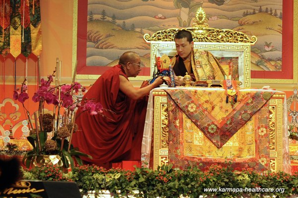 Here we are with Sherab Gyaltsen Rinpoche during Karmapa´s Dzambala initiation