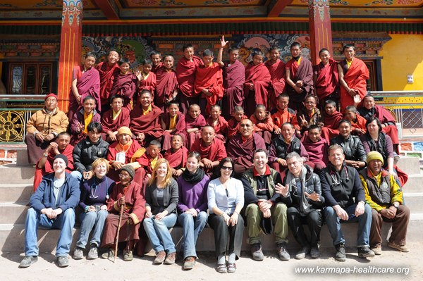 The lamas, monks, teachers and the KHCP-medical team