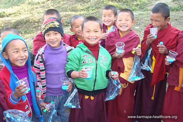 Young monks get their dental equipment