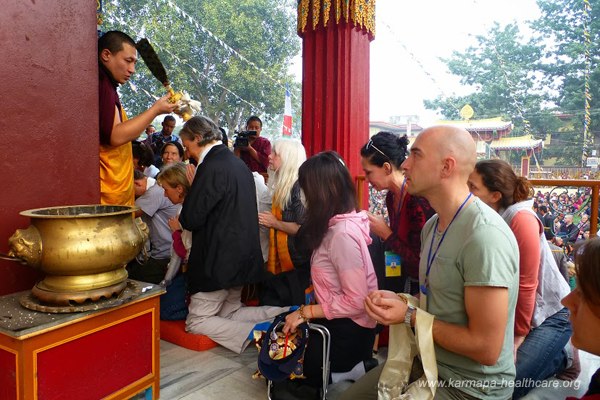 Gyalwa Karmapa blesses the KHCP-team after