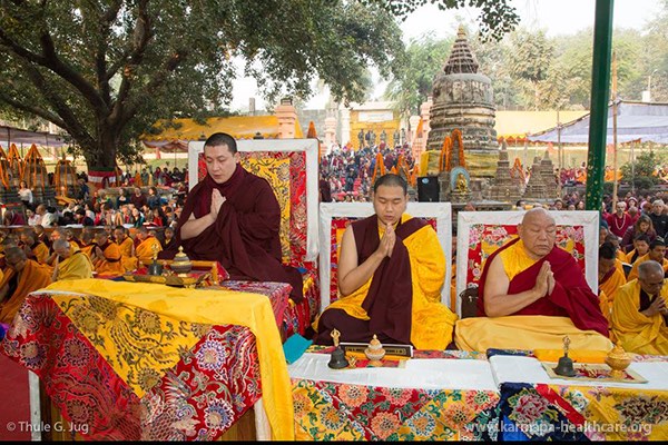 Karmapa Thaye Dorje leading the ceremonies at the Kagyu Monlam