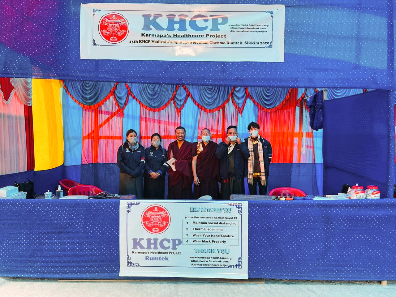 Info desk of KHCP Medical Camp Kagyu Monlam Rumtek
