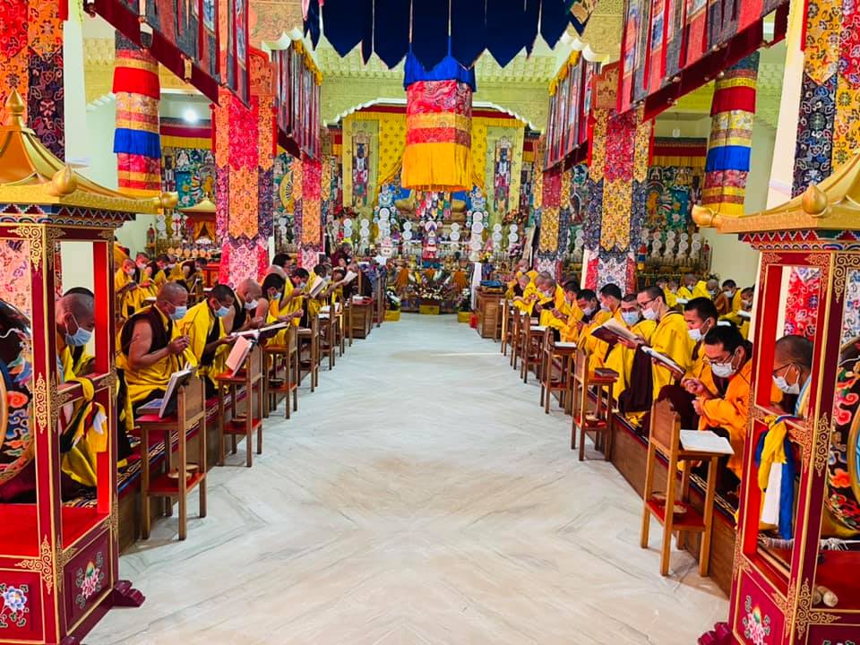 The Kagyu Monlam starts in the gompa